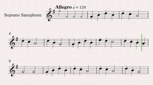 Кабалевский "Маленькая полька"  - видеоминусовка для саксофона-сопрано. Темп 120