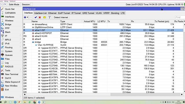 Ganti Mikrotik RB1100 ahx4 ke Mikrotik X86