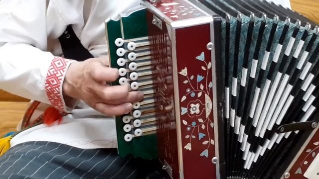 Наигрыш на гармони-двухрядке под пляску «по-городищенски». Гармонист - Сергей Семёнов, с. Нюксеница