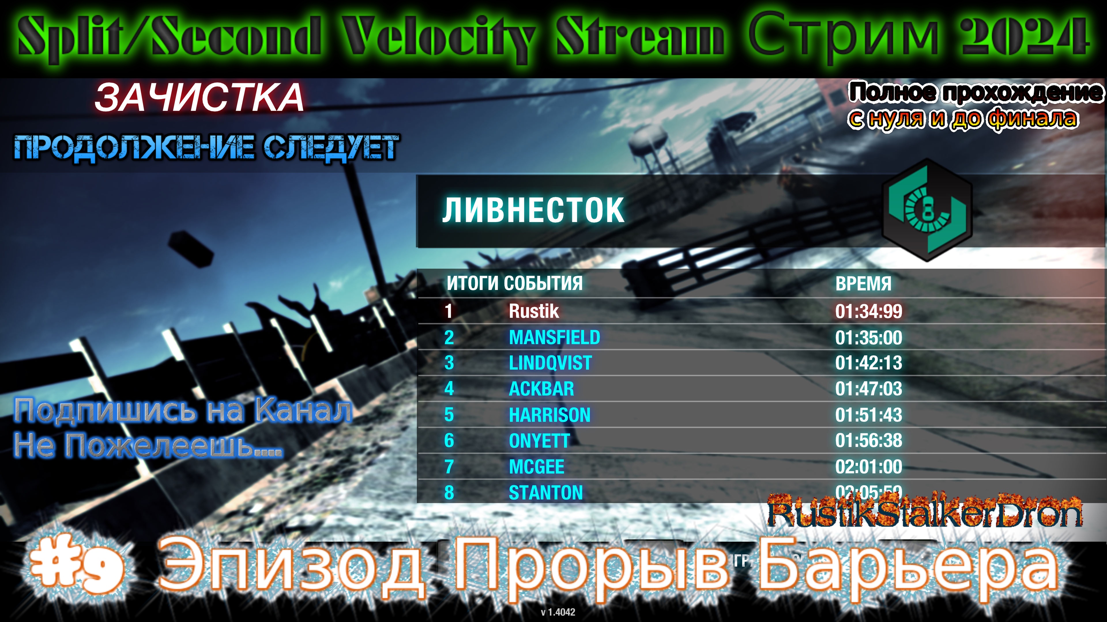 Split Second Velocity Stream Сплит Секонд Стрим 2024 #9 Эпизод Прорыв Барьера Прохождение