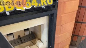 Отопительная печь камин КИВ с духовкой от bbq64. Дровяная кирпичная подовая печь длительного горени