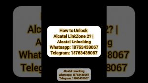 How to Unlock Alcatel LinkZone 2? | Alcatel UnlockingWhatsapp: 18763438067 Telegram: 18763438067