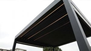 Modern Design Outdoor Aluminum Sun Shade Waterproof Smart Pergola | Windproof Motorized Zip Blinds