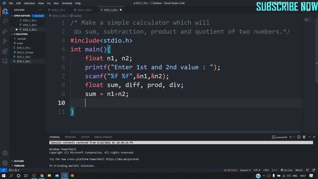 Making a Simple Calculator in C | C Language Series | C03