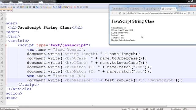 JavaScript - String Functions