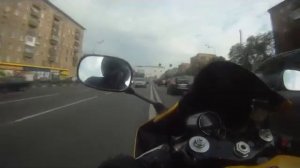Сумасшедший заезд на мотоцикле в Москве по Варшавскому шоссе