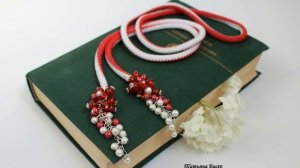 Лариат из бисера//Украшение своими руками.