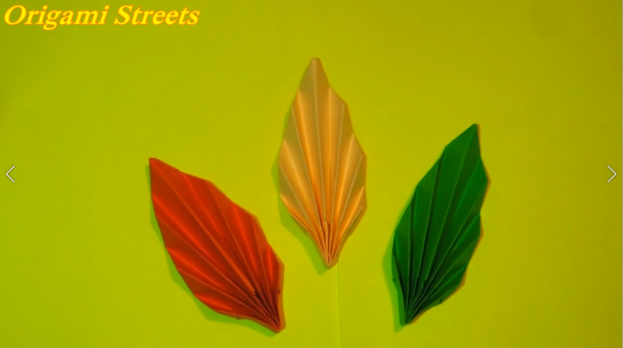 Как сделать листья из бумаги. Оригами листик.mp4 смотреть онлайн