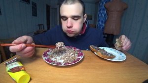 МУКБАНГ/АСМР ГРЕЧКА С МАЙОНЕЗОМ/ ХОЛОДЕЦ /ПАШТЕТ С ХЛЕБОМ/УЖИН/ОБЖОР/EATING/ASMR/Mukbang#401