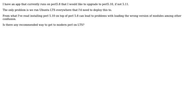 DevOps & SysAdmins: What is the easiest way to update perl on Ubuntu 8.04LTS? смотреть онлайн
