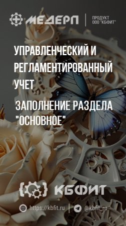 КБФИТ: МЕДЕРП. Управленческий и регламентированный учет: Заполнение раздела "Основное"