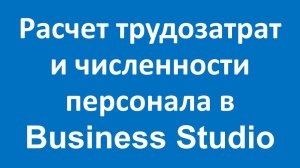 Расчет трудозатрат и численности персонала в Business Studio