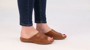 Gabor Idol Leather Peanut Wide Fit Casual Womens Mules