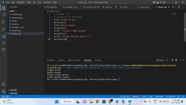 Python Lecture 9.1(String) смотреть онлайн