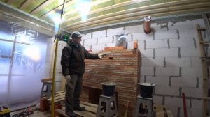 Камин из ригельного кирпича ручной формовки в современном стиле минимализм