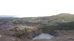 A view of Penrhyn Quarry in Bethesda from Big Zipper at Zip World Velocity