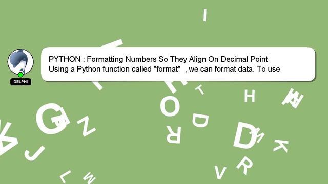 PYTHON : Formatting Numbers So They Align On Decimal Point смотреть онлайн