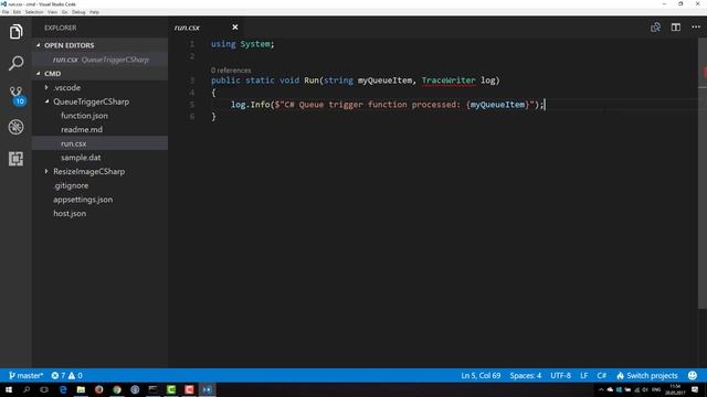 Разбор структуры проекта Azure Functions Queue Trigger смотреть онлайн