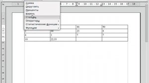 Таблицы в OpenOffice Writer