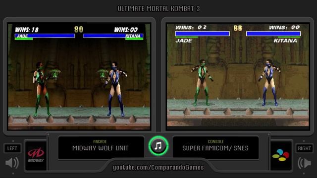 Ultimate Mortal Kombat 3 (Arcade vs SNES) All Stages Comparison (Side by Side) смотреть онлайн