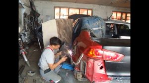 Замена крыла Mitsubishi Lancer X