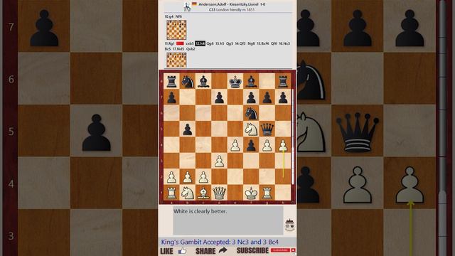 Game 10 || Anderssen vs Kieseritzky, 1851   || GARY KASPAROV on My Great Predecessors - Part I