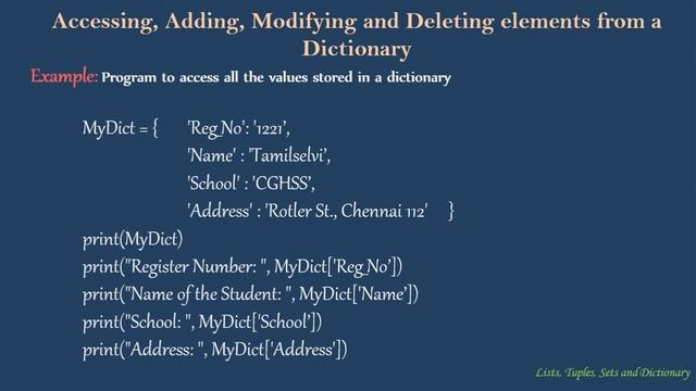 Python Dictionary | Dictionary Comprehensions | Part-4 | Chapter 9 | XII STD Computer Science