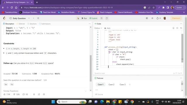 LeetCode Coding Challenge: Backspace String Compare