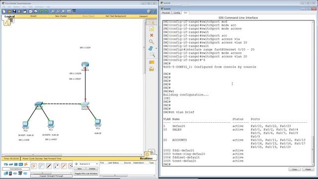 Basic Cisco Configuration: DHCP, VLAN's and Router on a Stick смотреть онлайн