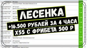УВЕЛИЧИЛ БАНК В 55 РАЗ ЗА 4 ЧАСА, СТРАТЕГИЯ СТАВОК ЛЕСЕНКА, СТАВКИ НА СПОРТ.