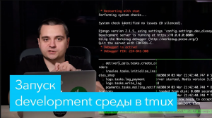 Запуск среды разработки в tmux