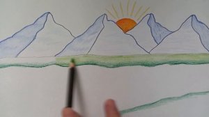 Как нарисовать пейзаж горы Шаг за шагом (очень просто)