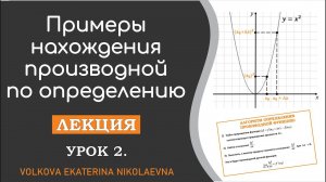 Примеры нахождения производной по определению. Урок 2.