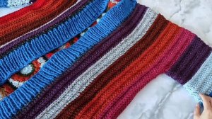 ?НЕОБЫЧНЫЙ КАРДИГАН крючком / Кардиган связан из пряжи ALIZE SUPERLANA MAXI из остатков пряжи ???