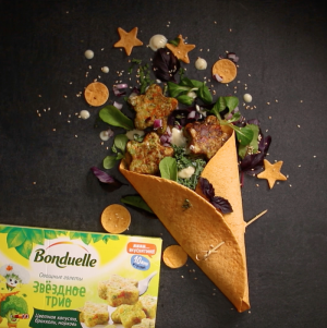 BONDUELLE   ЗВЁЗДНЫЕ ГАЛЕТЫ С ЙОГУРТОВОЙ ЗАПРАВКОЙ в SLAVA POZDNYAKOV STUDIO
