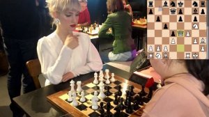 Chess blitz 3'+2'' with Lada Ilyina. Girl's night, 5th game