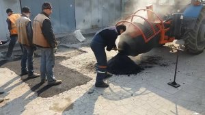 Рециклер асфальтобетона ЕМ-350 работа Украина
