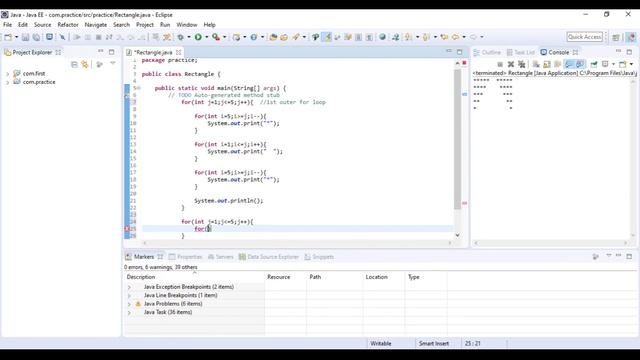 JAVA PROGRAMMING - Rectangle inside Hollow Rhombus Patterns in Java - Explained in Telugu смотреть онлайн