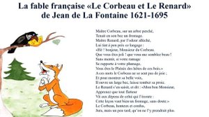 La fable Le Corbeau et Le Renard de Jean de La Fontaine. Басня "Ворона и лисица" Жан де Лафонтен.