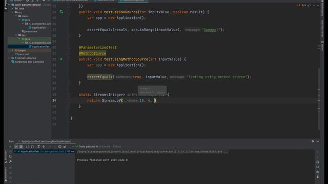 Parameterized Tests in JUnit 5: CsvSource, MethodSource, ArgumentsSource