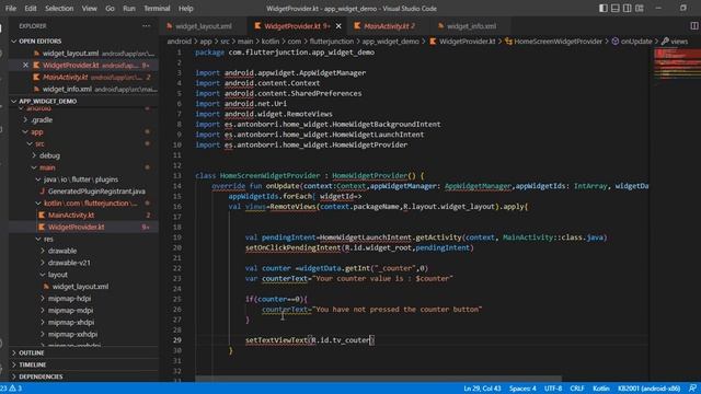 Flutter Tutorial - HomeScreen Appwidget in Flutter