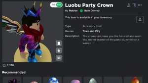 [ИВЕНТ] Как получить Luobu КОРОНУ, ШАРИКИ, ОЧКИ, КЕПКУ и ВОЛОСЫ | Roblox