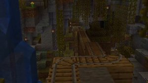 Майнкрафт пещера. Железная дорога.