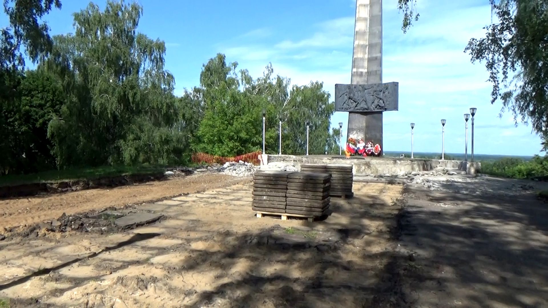 Реконструкция Аллеи боевой славы в городе Вязники. Съемка 07.06.2023