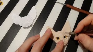 Брелок кот сфинкс из полимерной глины | sphynx cat from polymer clay diy