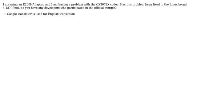 Unix & Linux: Is the cx2072x codec added to the Linux kernel 4.18? смотреть онлайн