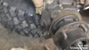 Установка усиленного грибка от Иж-Техно на военный мост/ Ниссан Мистраль на военных мостах