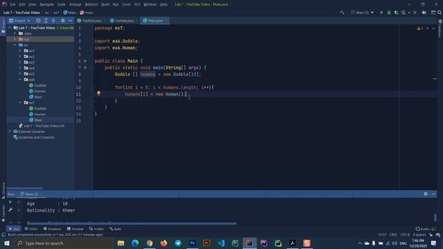 OOP with Java - Lab 7 - Abstract Class & Interface - Exercise 7 (Speak Khmer) смотреть онлайн