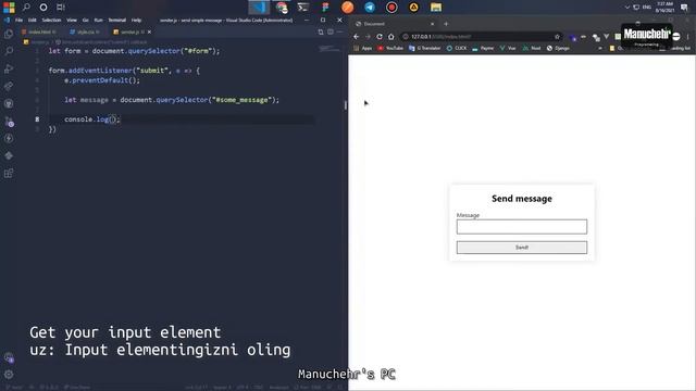 Javascript + Telegram BOT. Send a simple message with Javascript Fetch