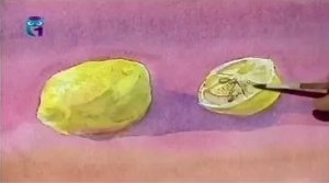Уроки рисования (# 54) акварелью и гуашью. Рисуем лимон